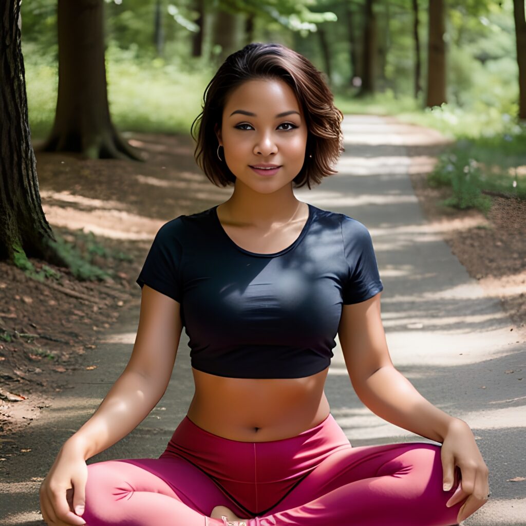 yoga pants pixie haircut 