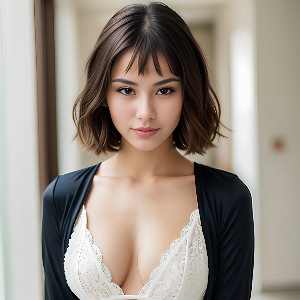 cleavage bangs hair