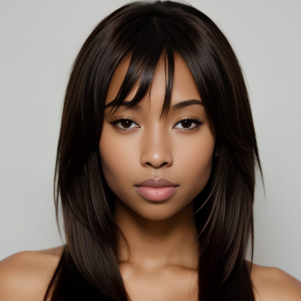cum on body bangs hair