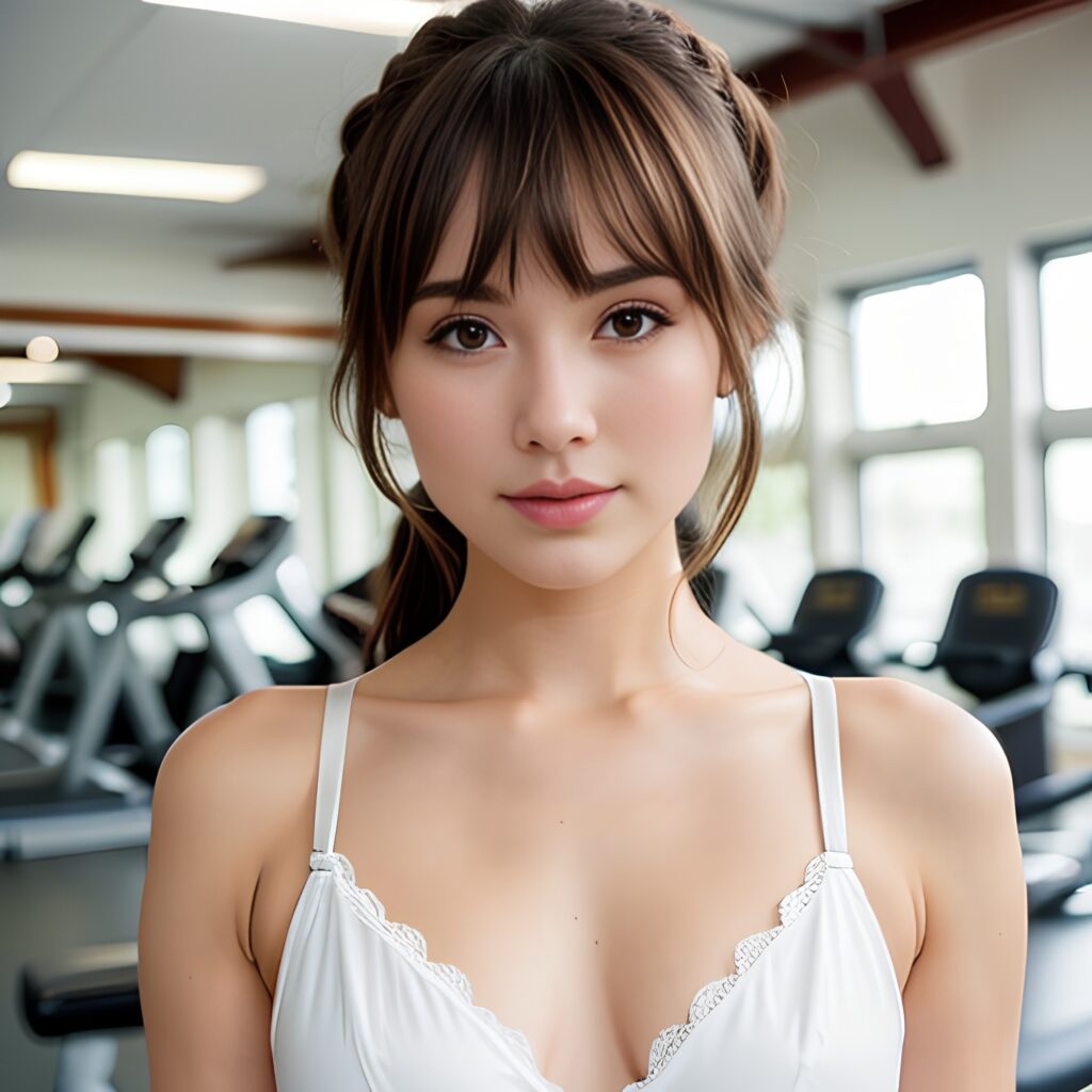 lingerie bangs hair gym 
