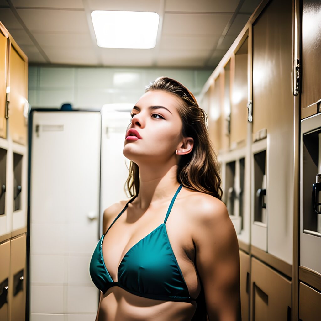 locker room bikini cum on face