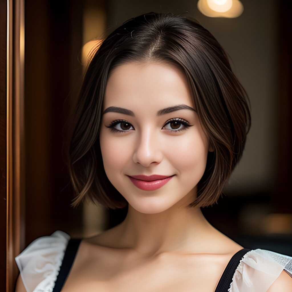 pixie haircut close cleavage