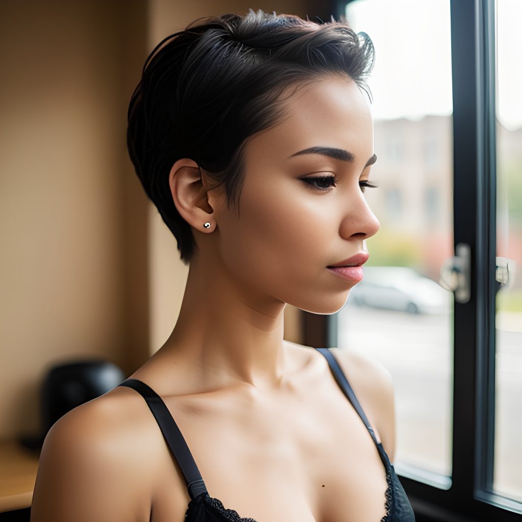 pixie haircut push up bra