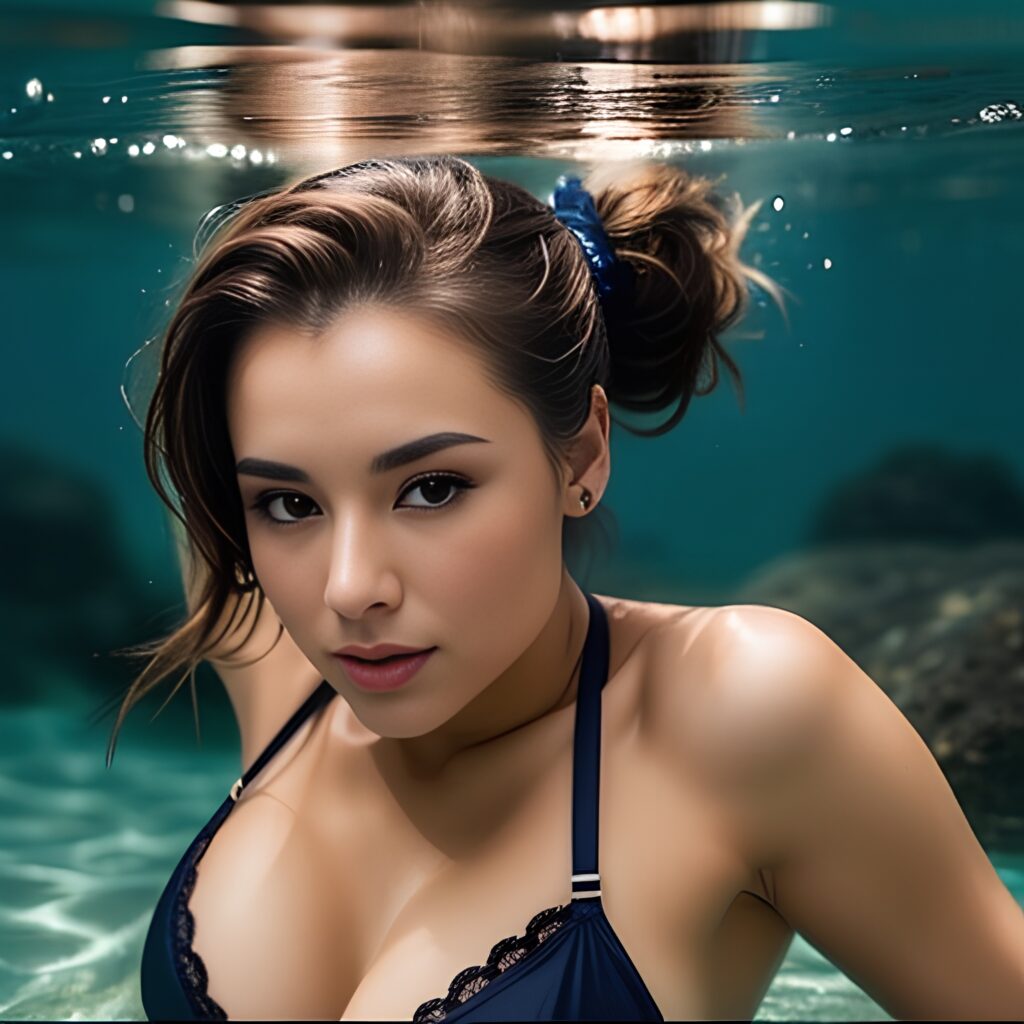 underwater ponytail haircut lingerie