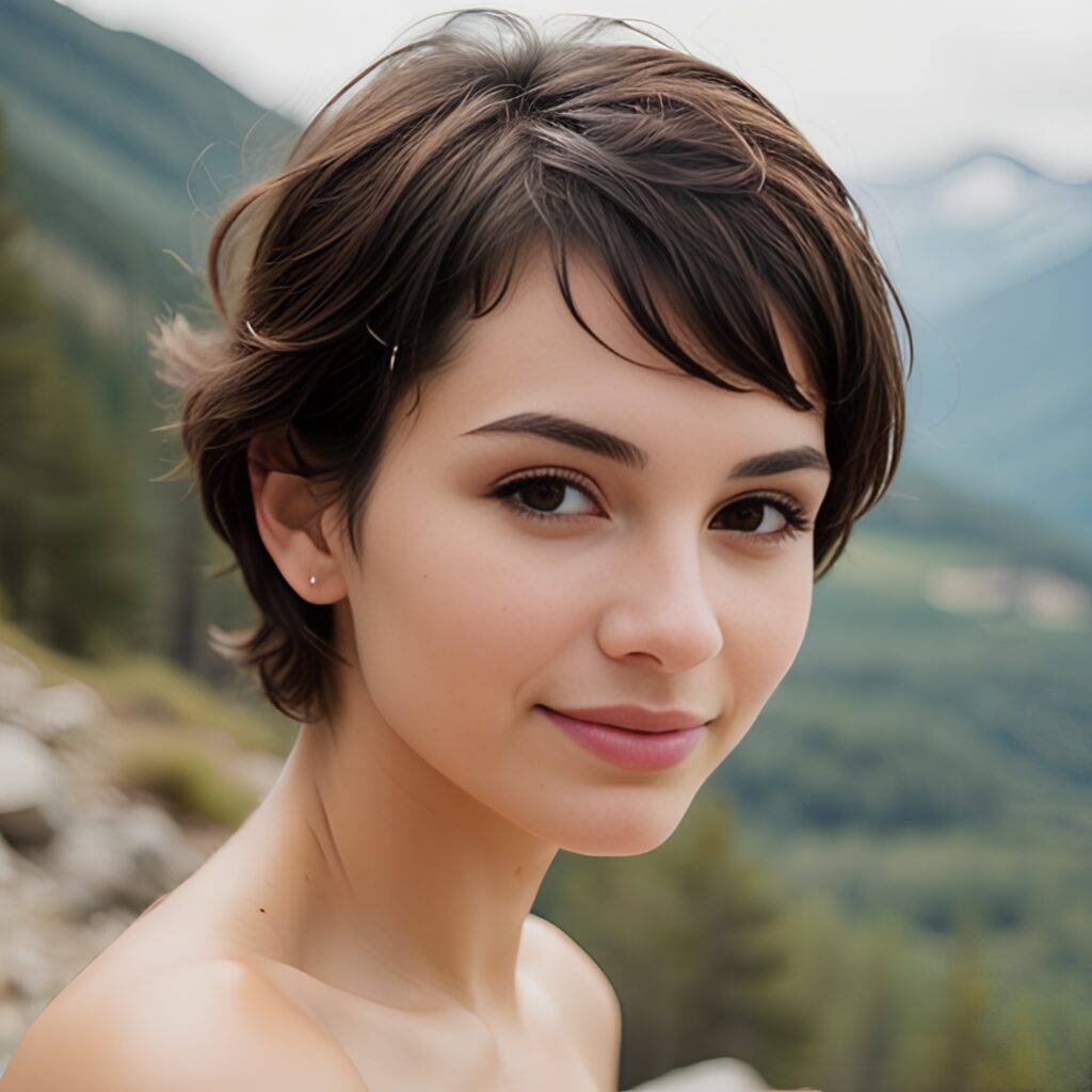 close messy hair mountains