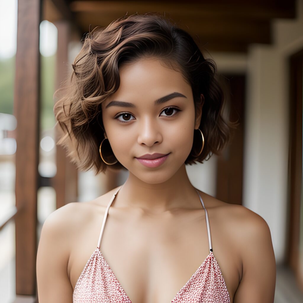 pixie haircut bikini