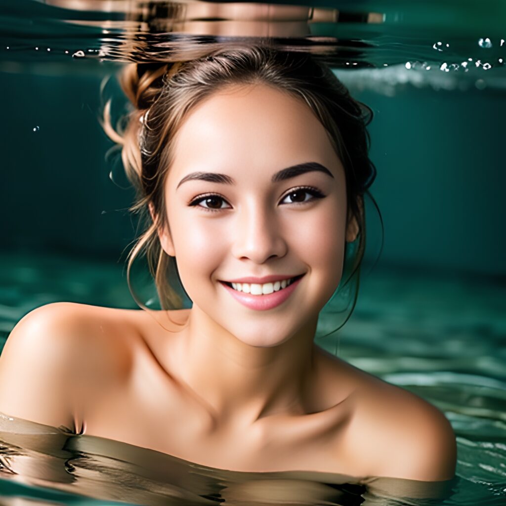 underwater cum on body bangs hair