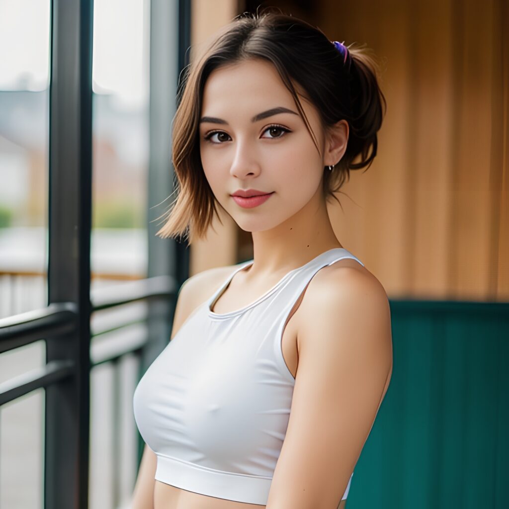 yoga pants ponytail haircut