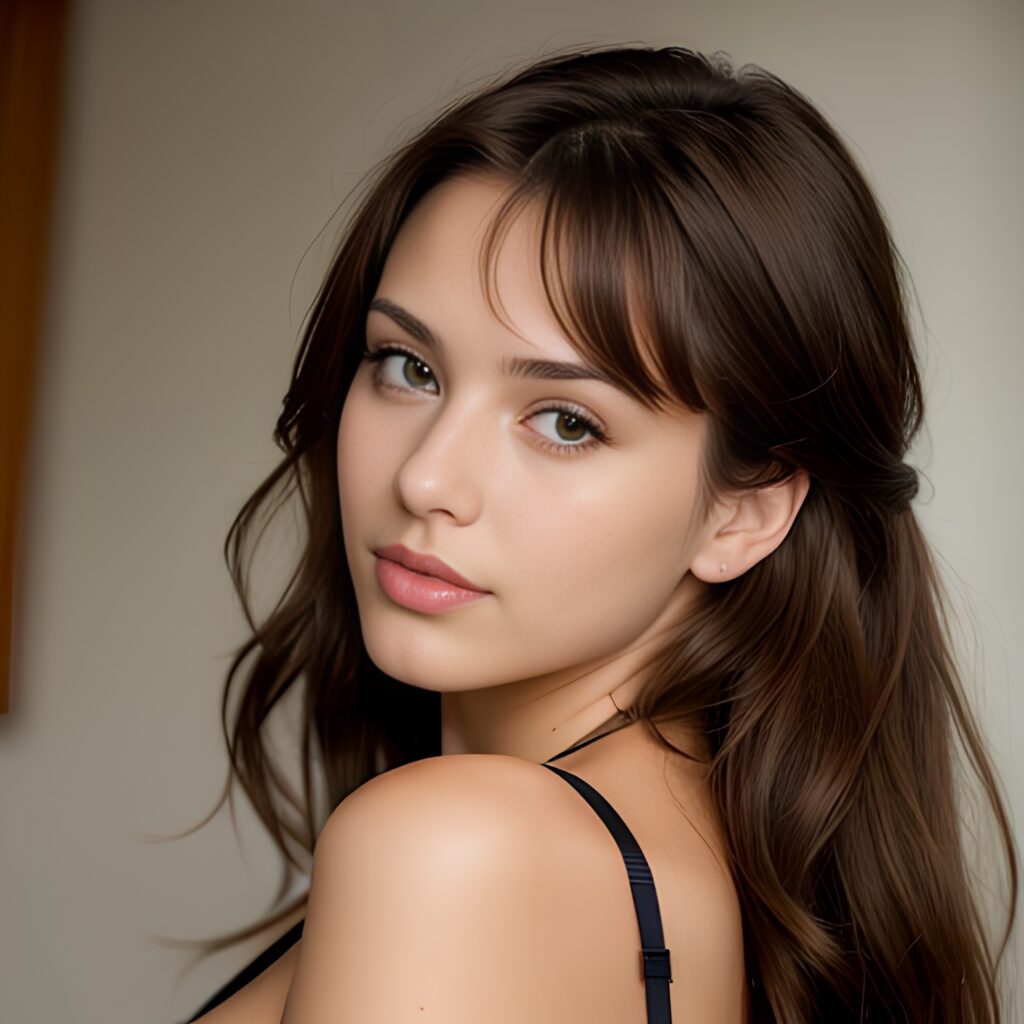 bangs hair side lingerie