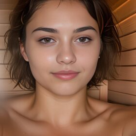 close sauna cum on body messy hair