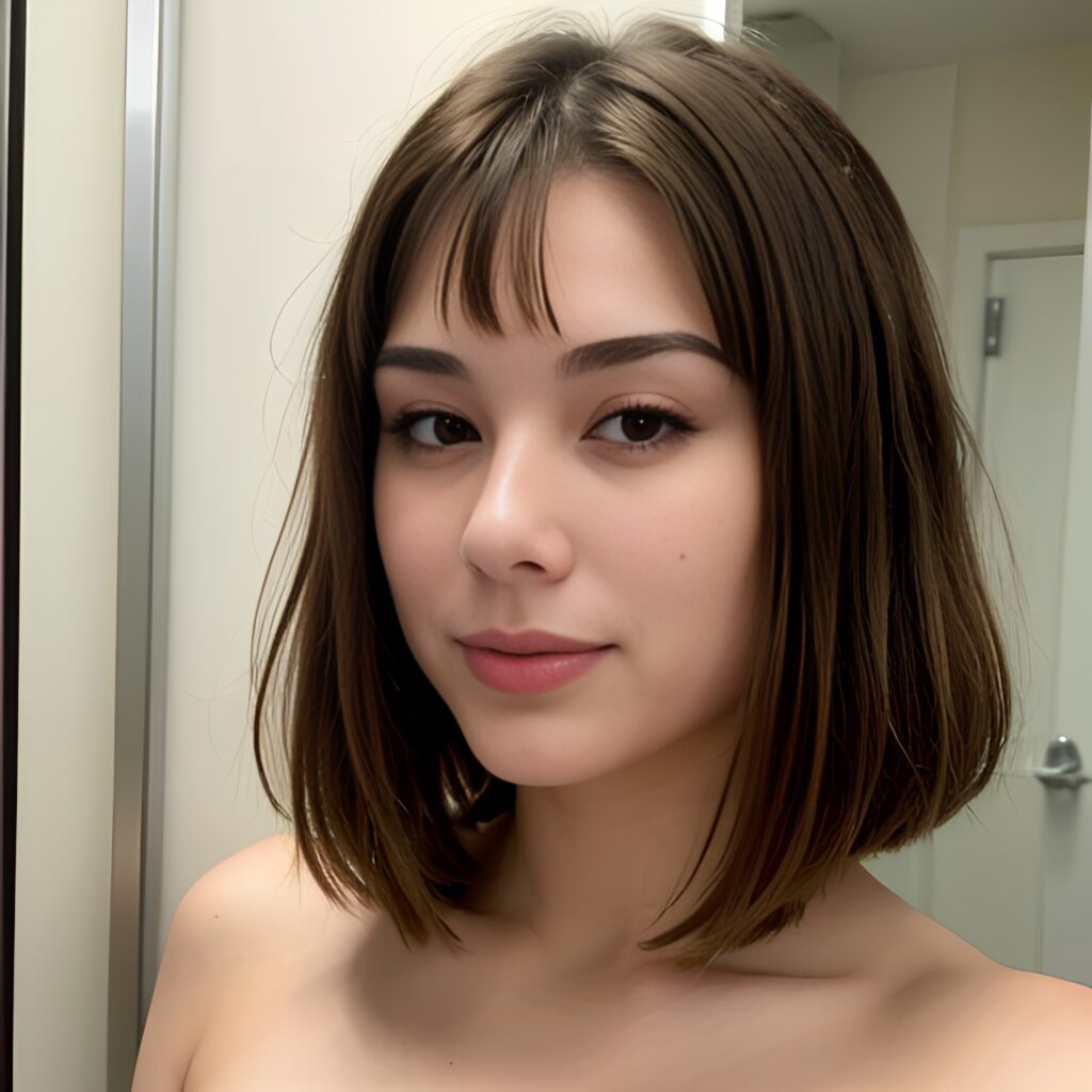 cum on body close bangs hair changing room