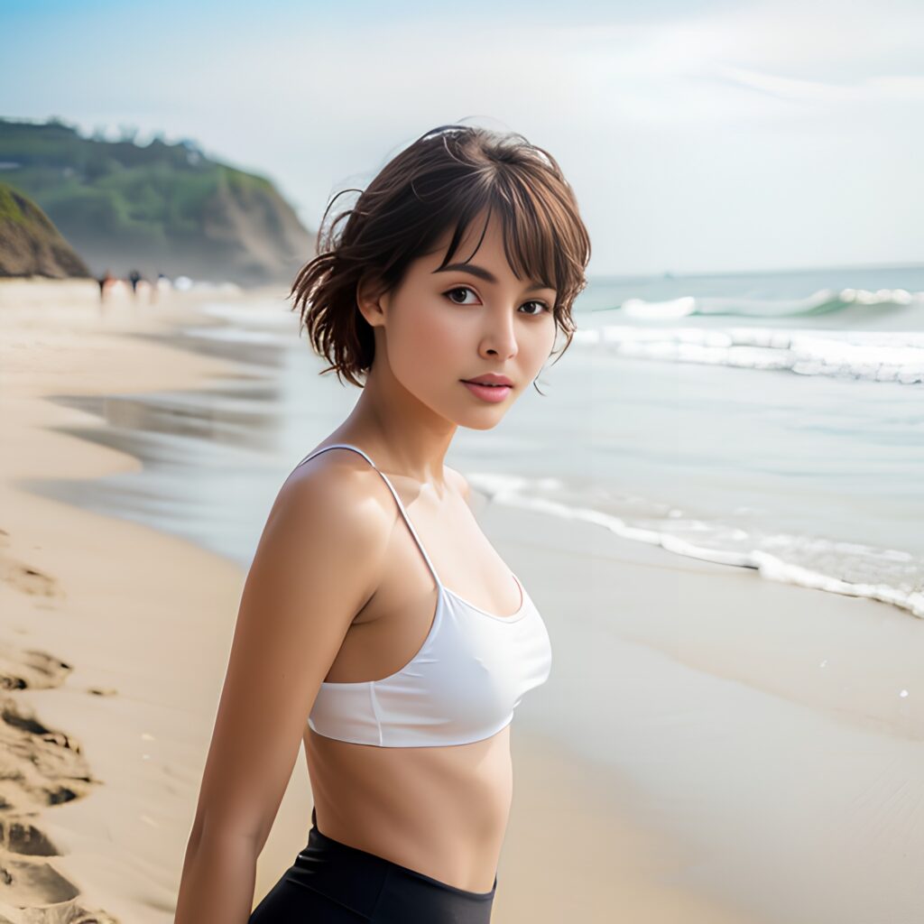 yoga pants beach 