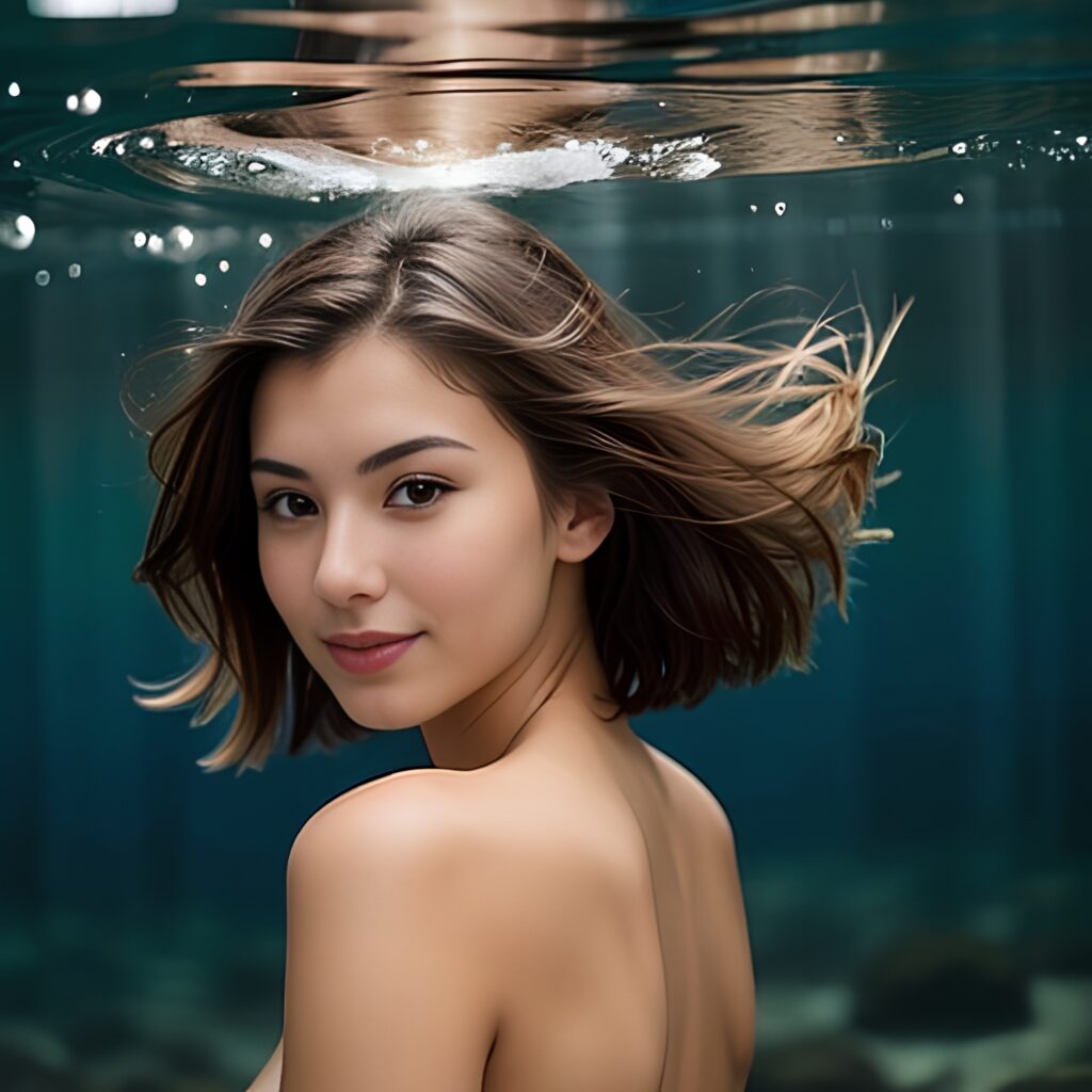 bangs hair underwater back