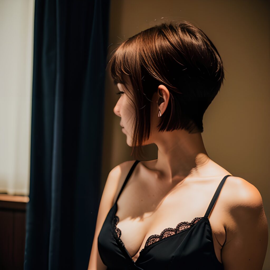 cleavage pixie haircut indonesian 