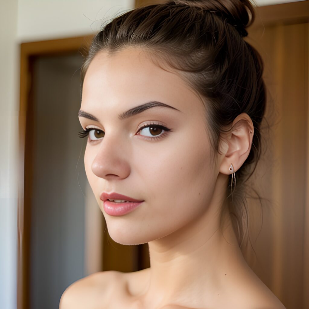 close messy hair topless 