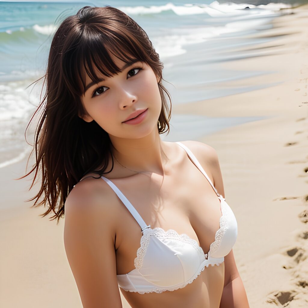 lingerie cum on body beach