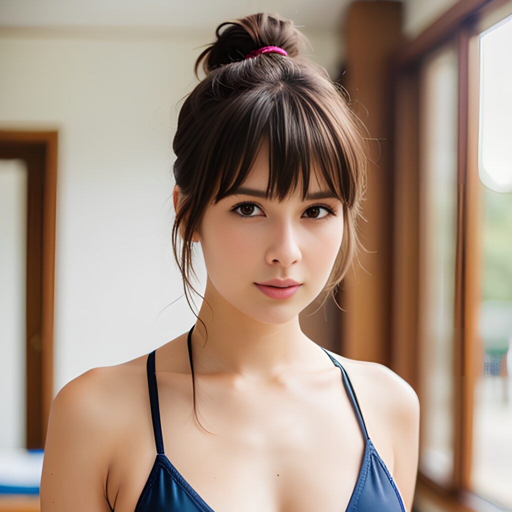 ponytail haircut bikini