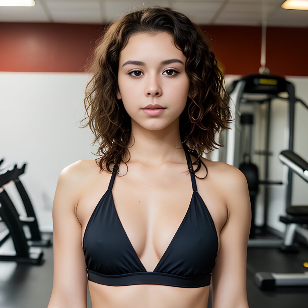 bikini messy hair gym 