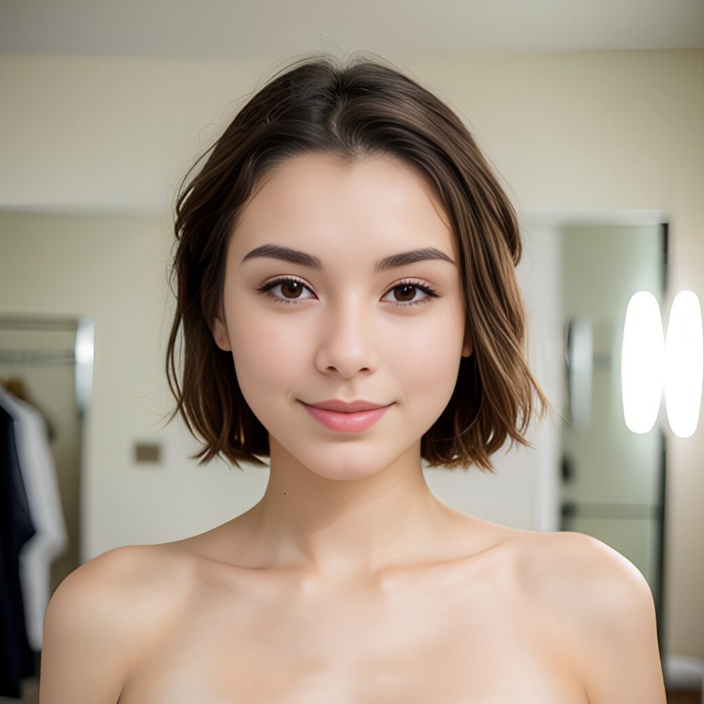 changing room bangs hair close 