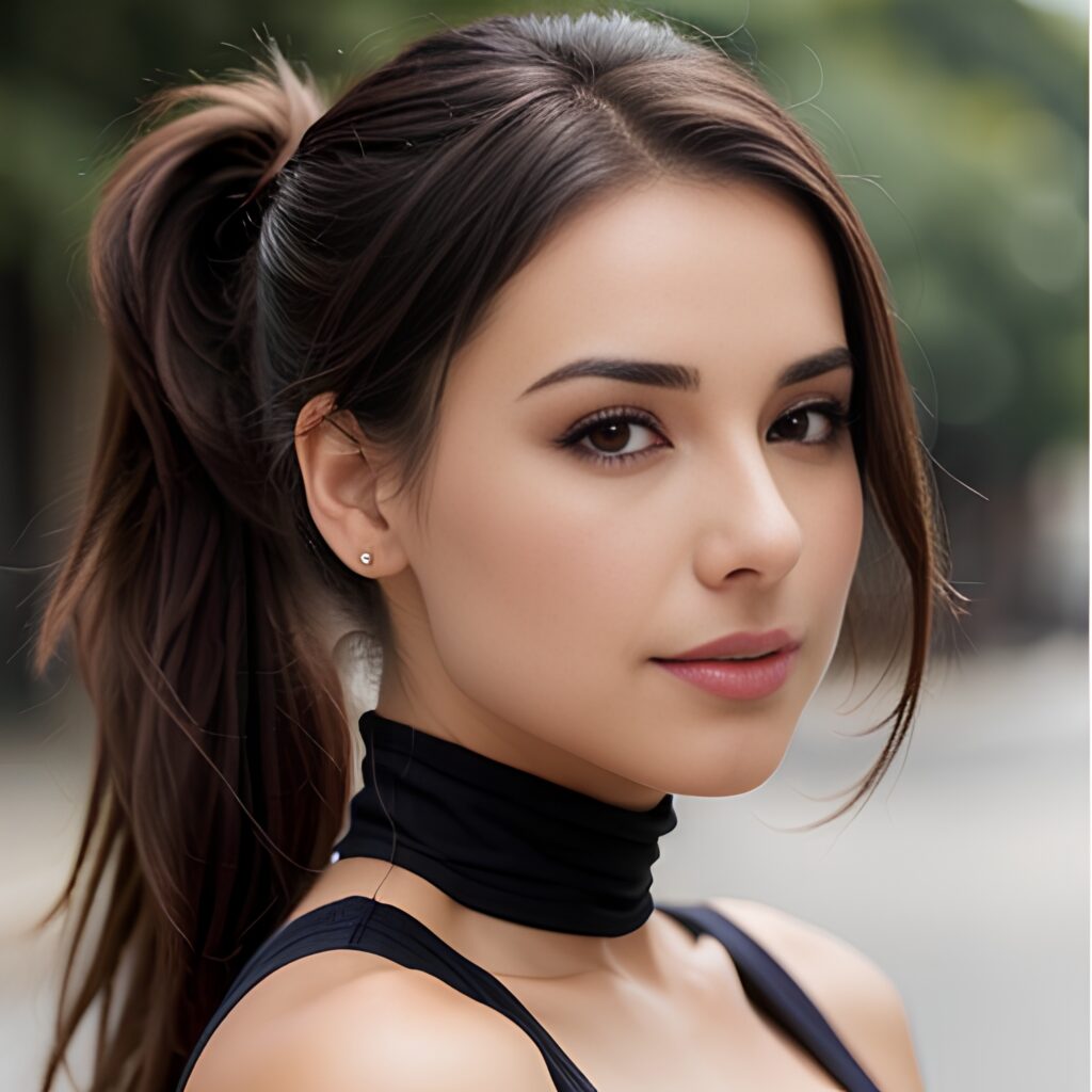ponytail haircut cleavage side