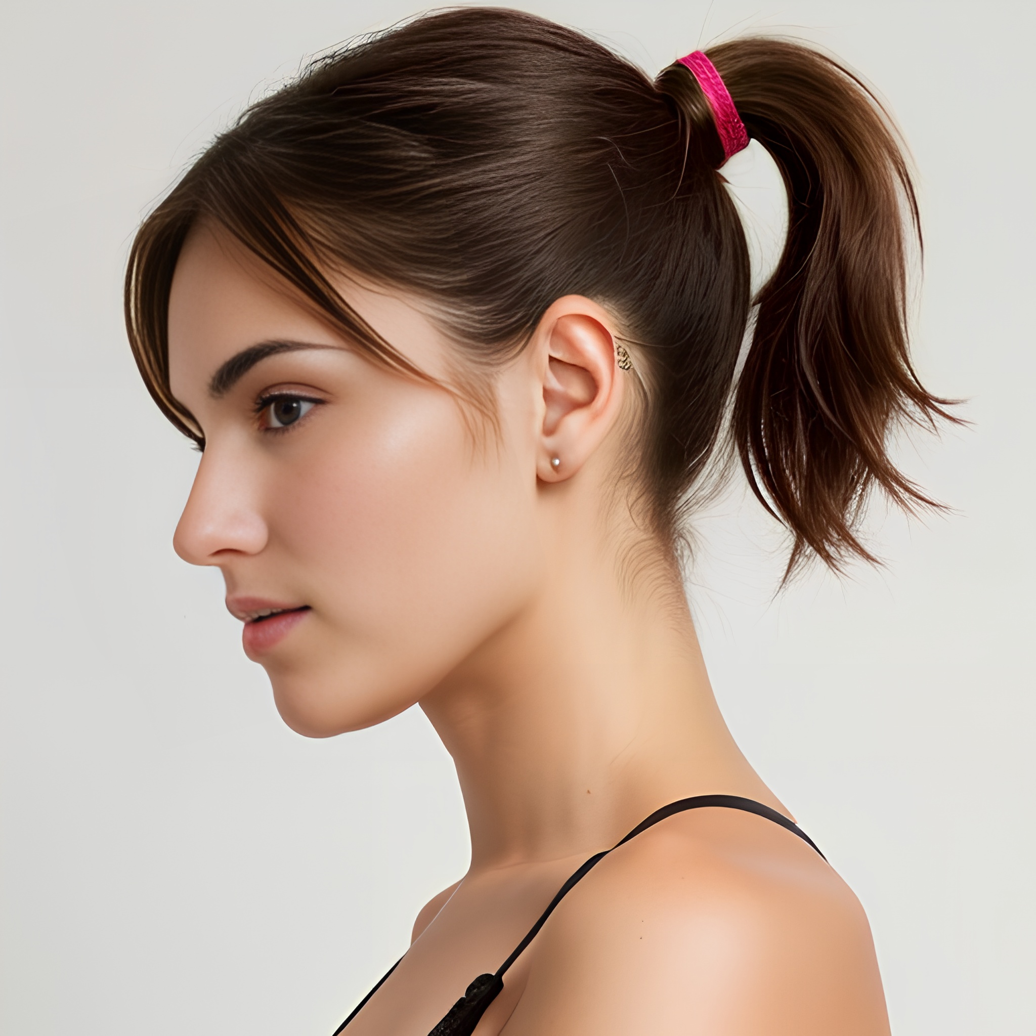 ponytail haircut side bra