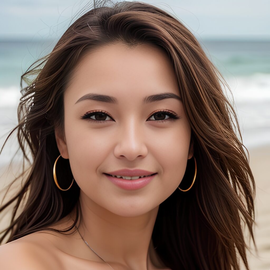 beach messy hair close