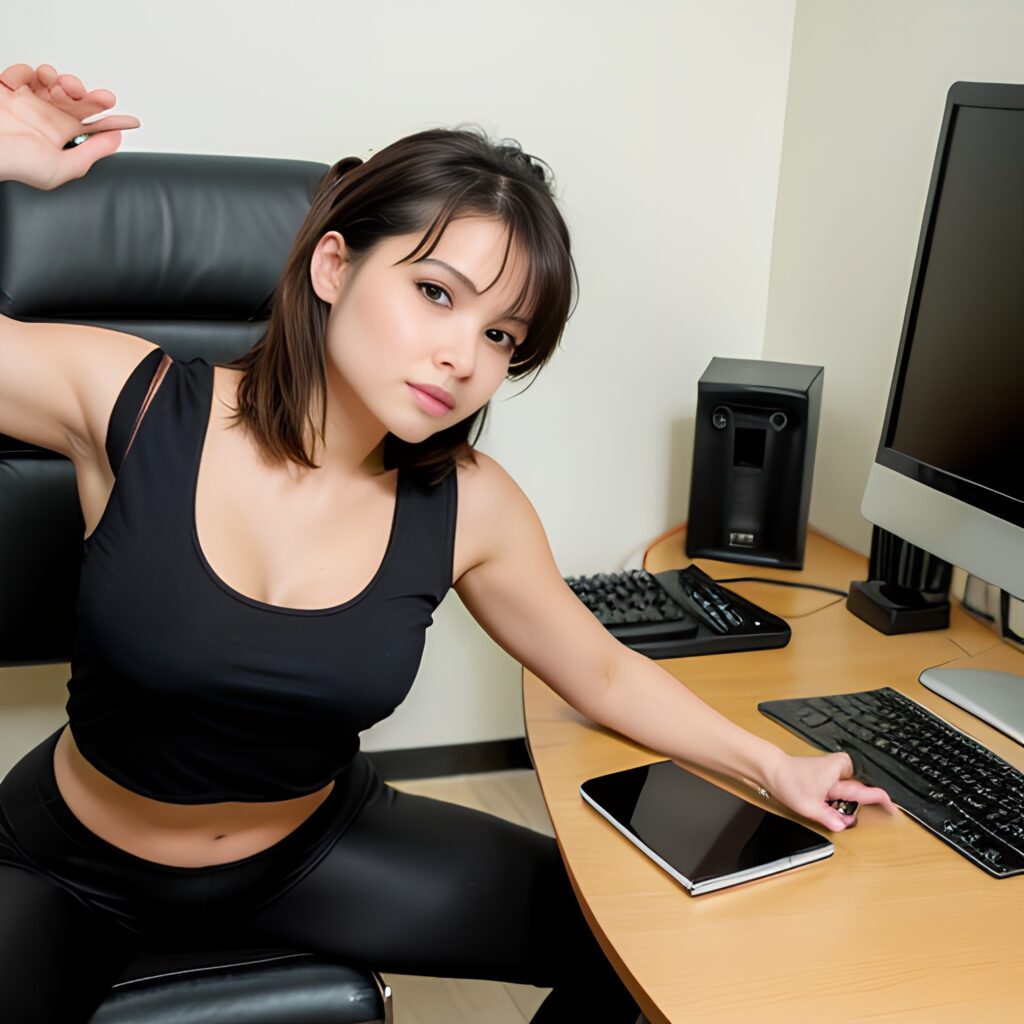 office yoga pants cum on body