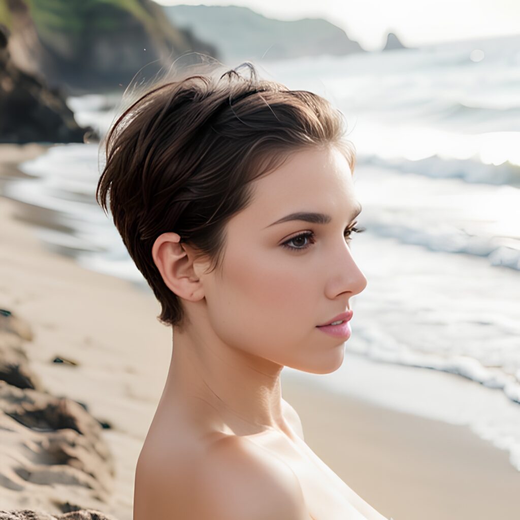 pixie haircut beach front middle eastern