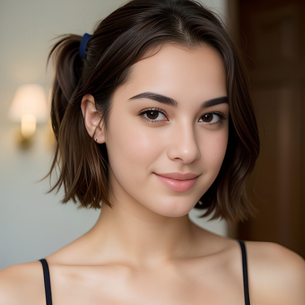 ponytail haircut close topless 