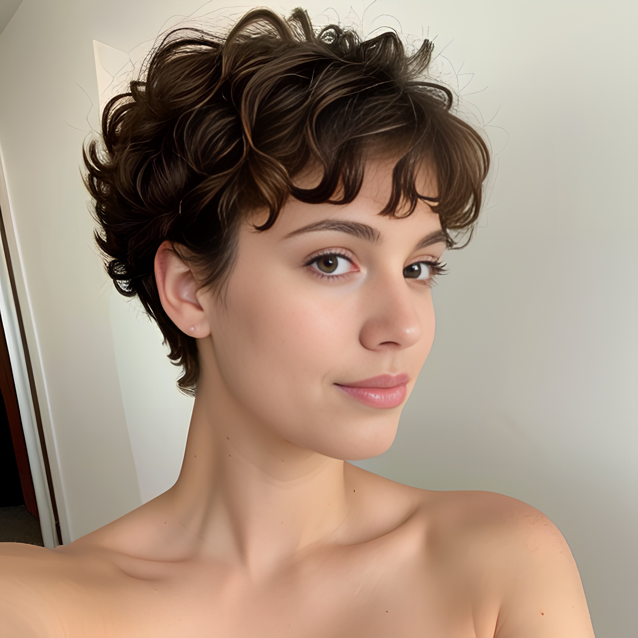 front pixie haircut curly hair indian 