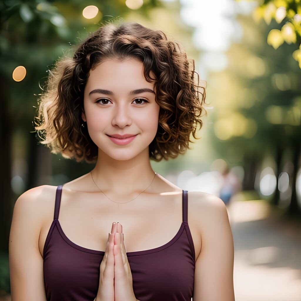 pixie haircut yoga pants